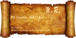 Milosev Réka névjegykártya